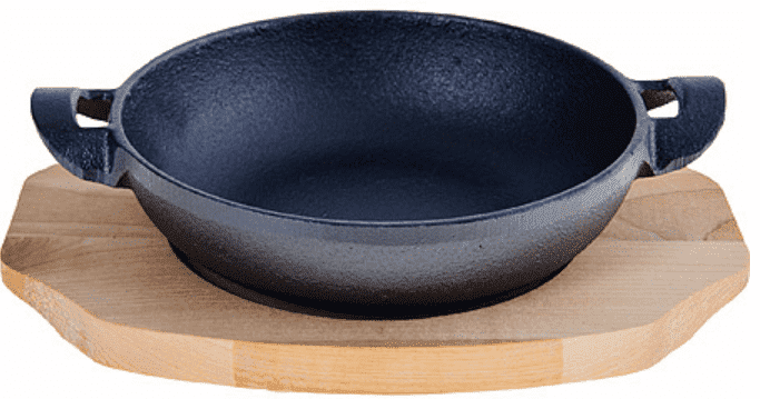 Сковорода 16,5см MAYER & BOCH чугунная с дощечкой